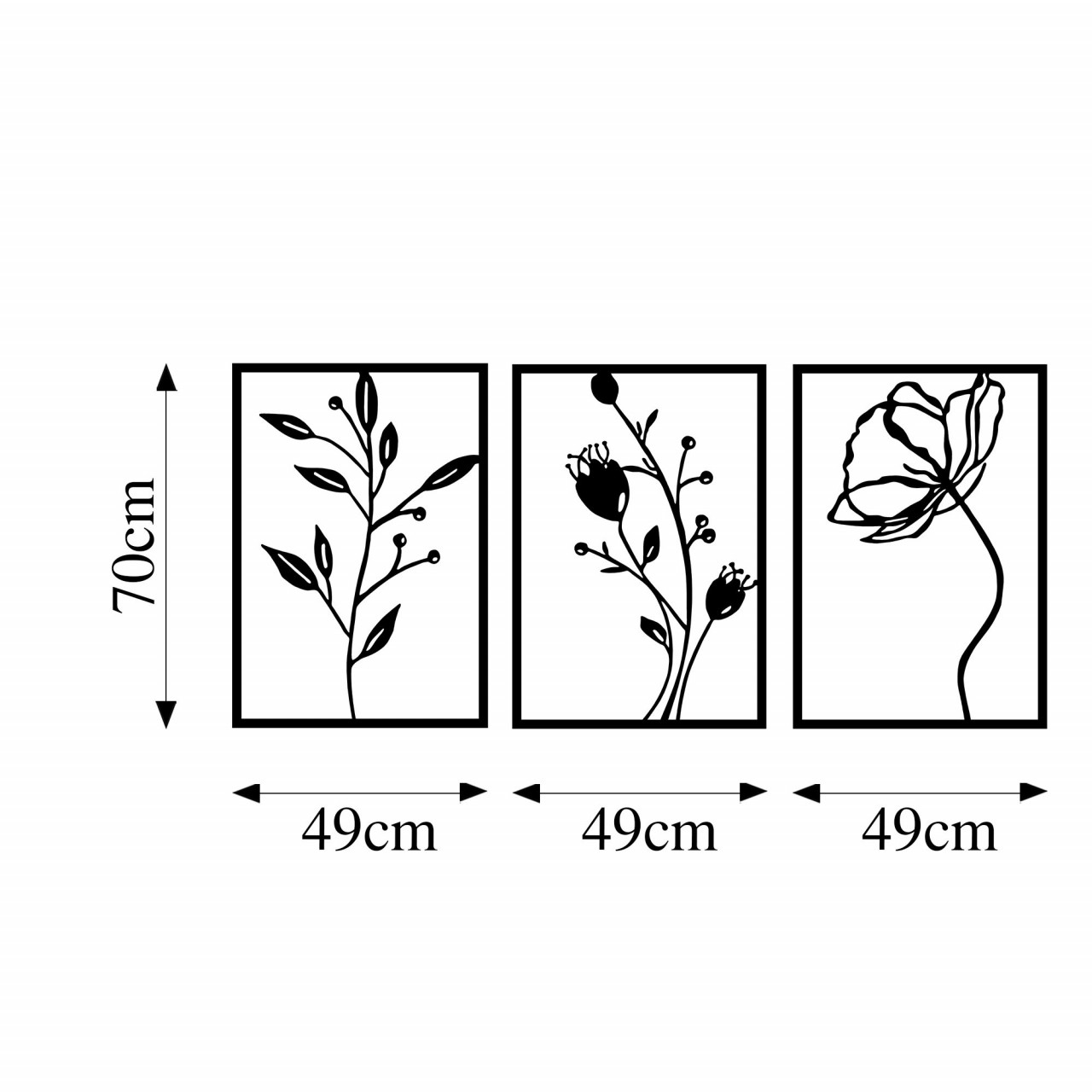Poze Accesoriu decorativ de perete metalic Flowers - 311