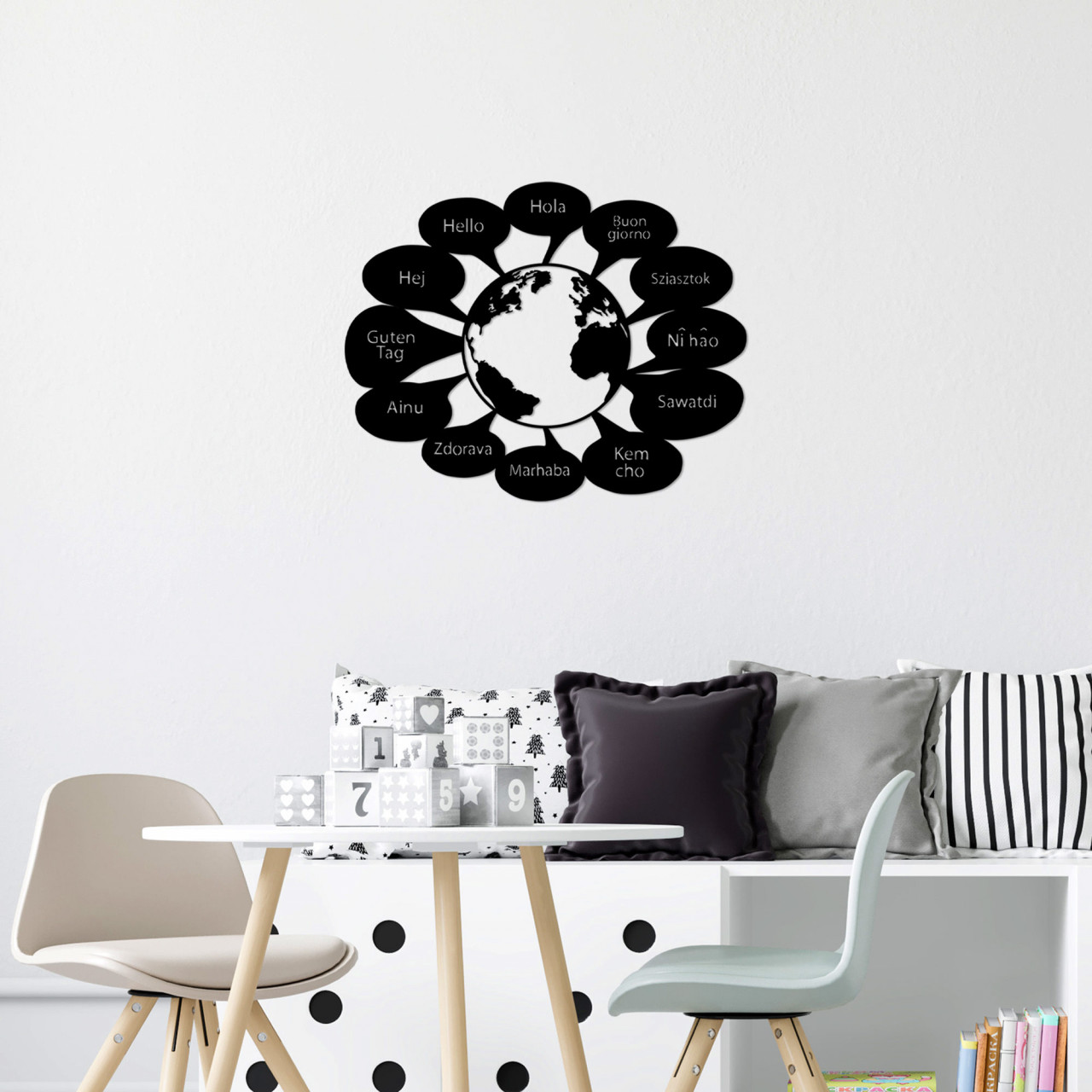 Poze Accesoriu decorativ de perete metalic Hello in World Language - 505