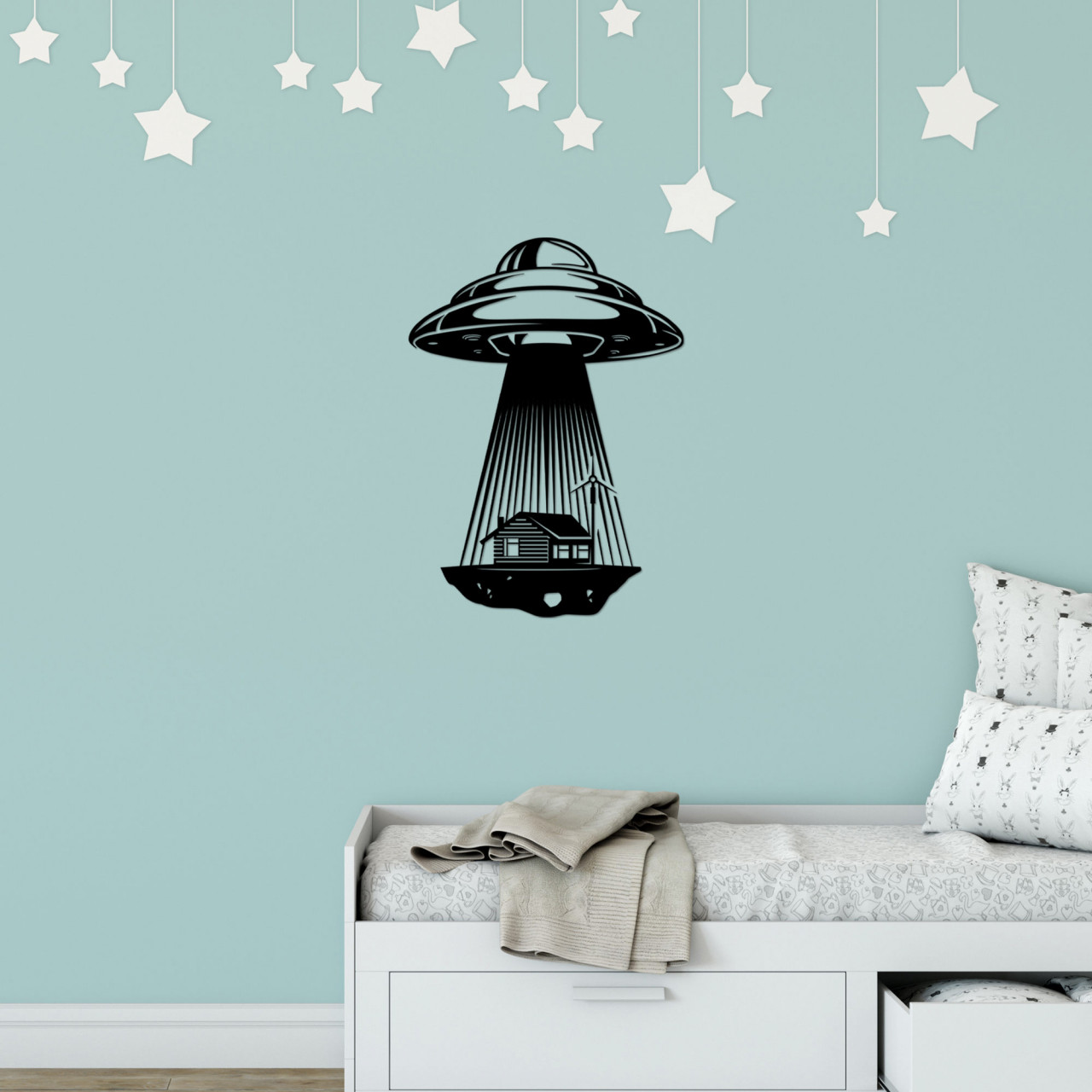 Poze Accesoriu decorativ de perete metalic In The Shadow Of Ufo - 531