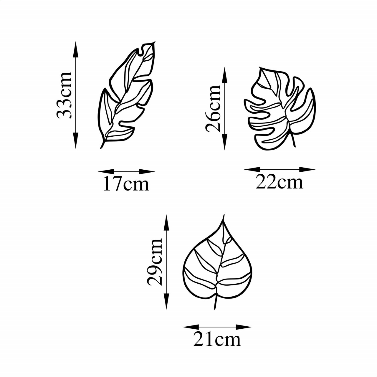 Poze Accesoriu decorativ de perete metalic Leaves - 485