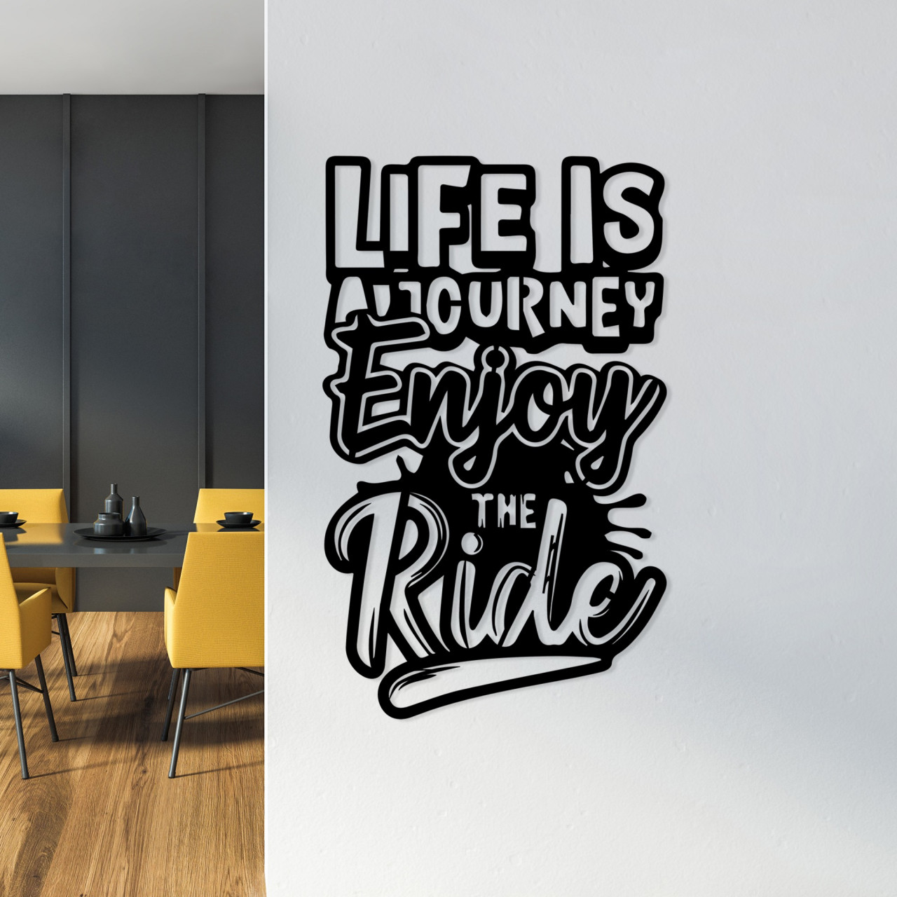 Poze Accesoriu decorativ de perete metalic Life is a journey