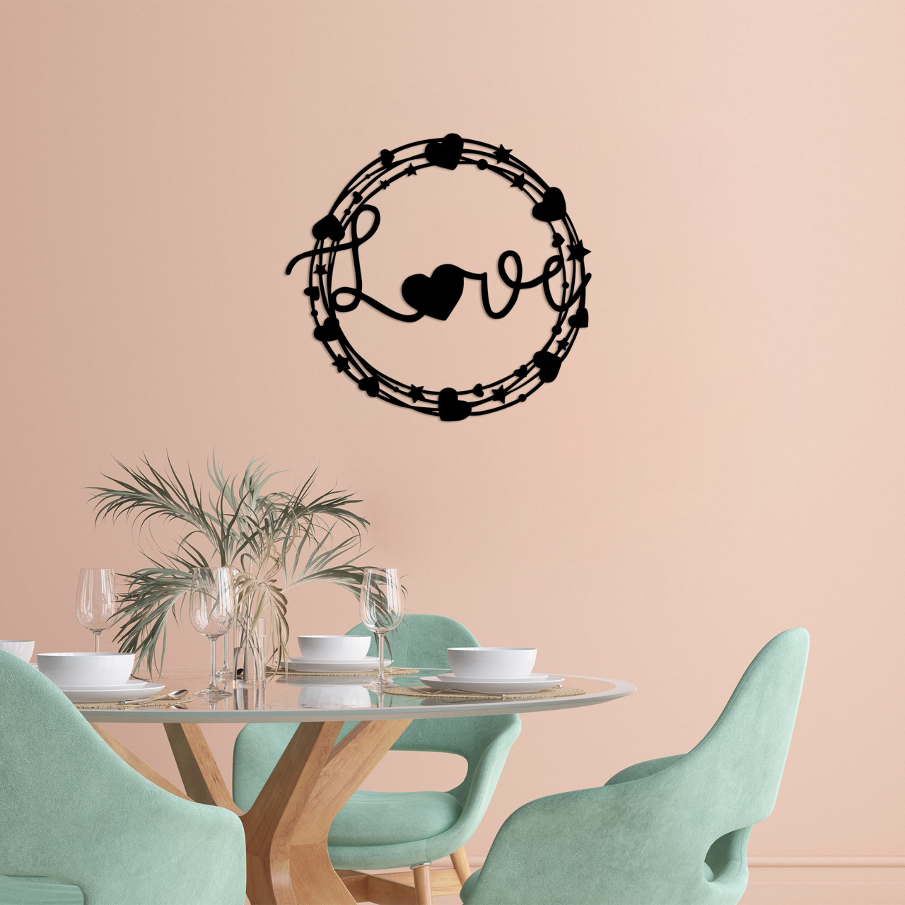 Poze Accesoriu decorativ de perete metalic Love - 469