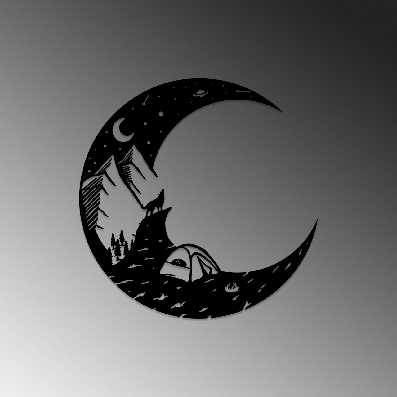Poze Accesoriu decorativ de perete metalic Moonlight Camp