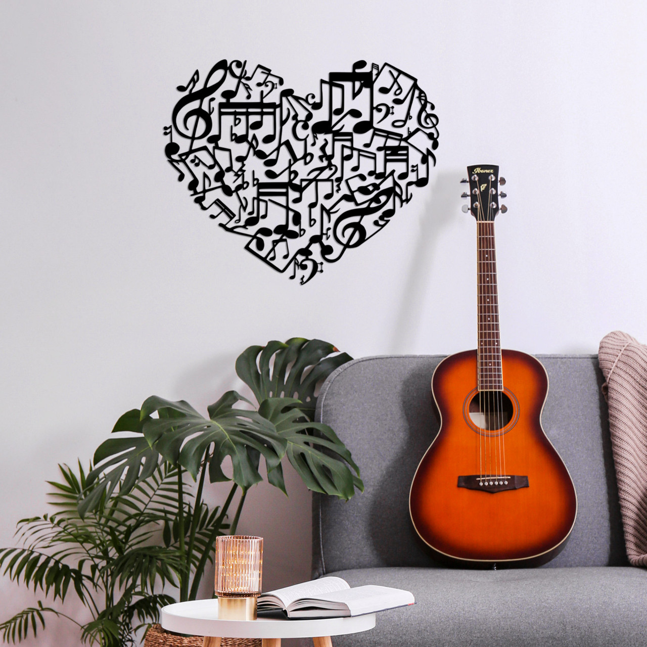 Poze Accesoriu decorativ de perete metalic Musical love - 507