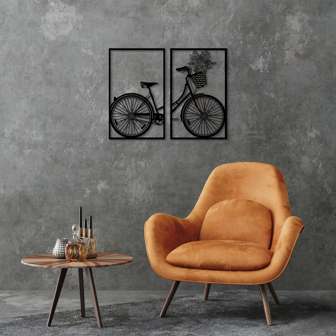 Poze Accesoriu decorativ de perete metalic Nostalgic bike - 271
