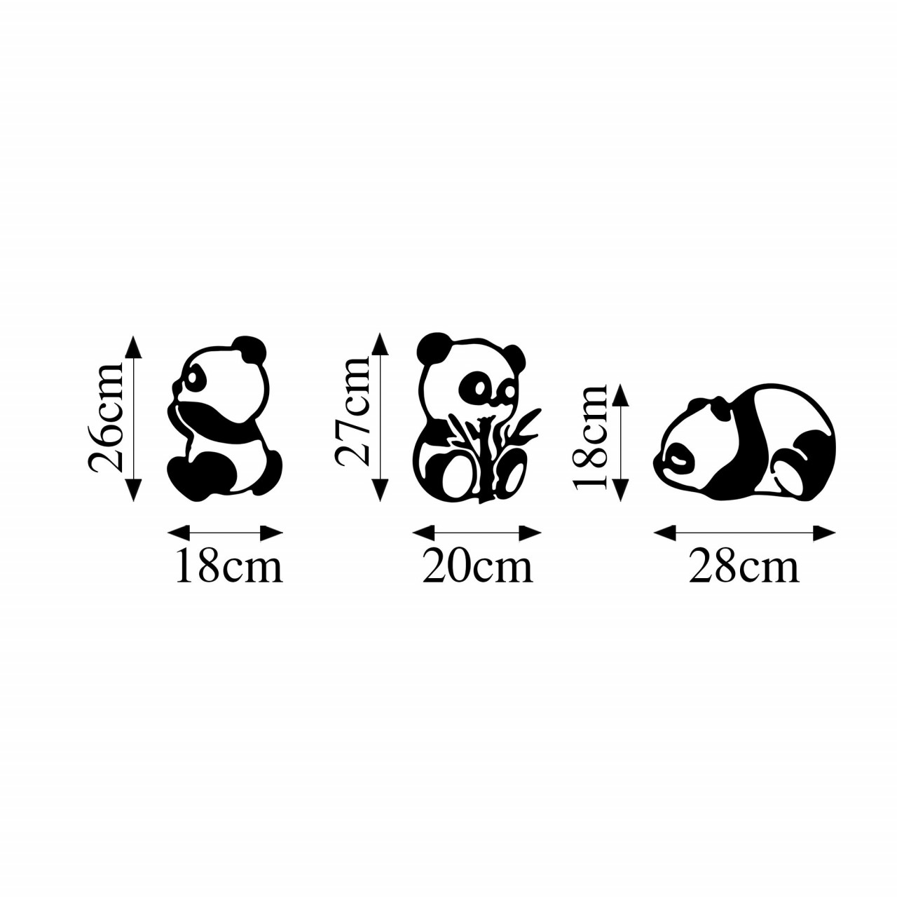 Poze Accesoriu decorativ de perete metalic Pandas - 298