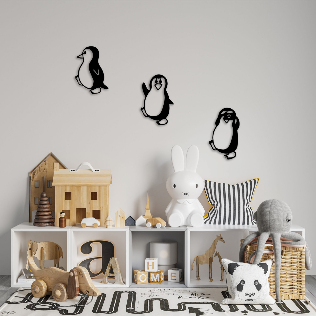 Poze Accesoriu decorativ de perete metalic Penguins - 297