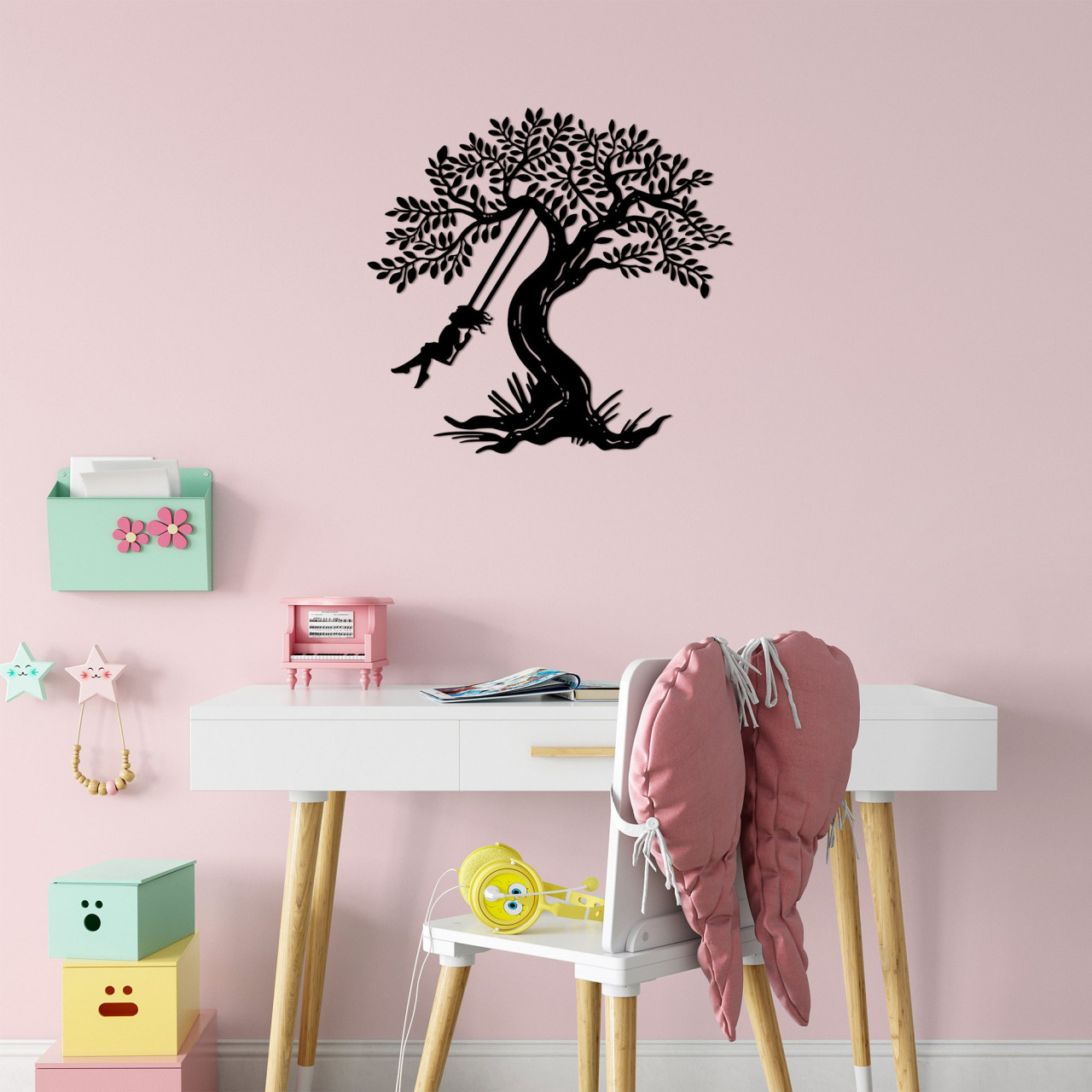 Poze Accesoriu decorativ de perete metalic Rockıng Gırl