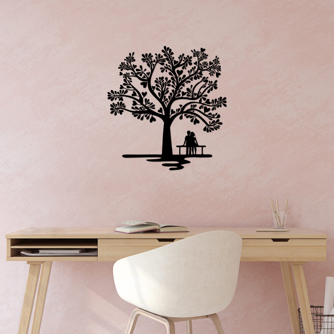 Poze Accesoriu decorativ de perete metalic Romance Under The Tree - 501