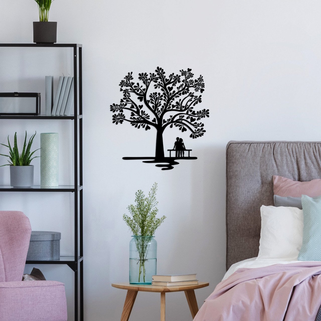 Poze Accesoriu decorativ de perete metalic Romance Under The Tree - 501