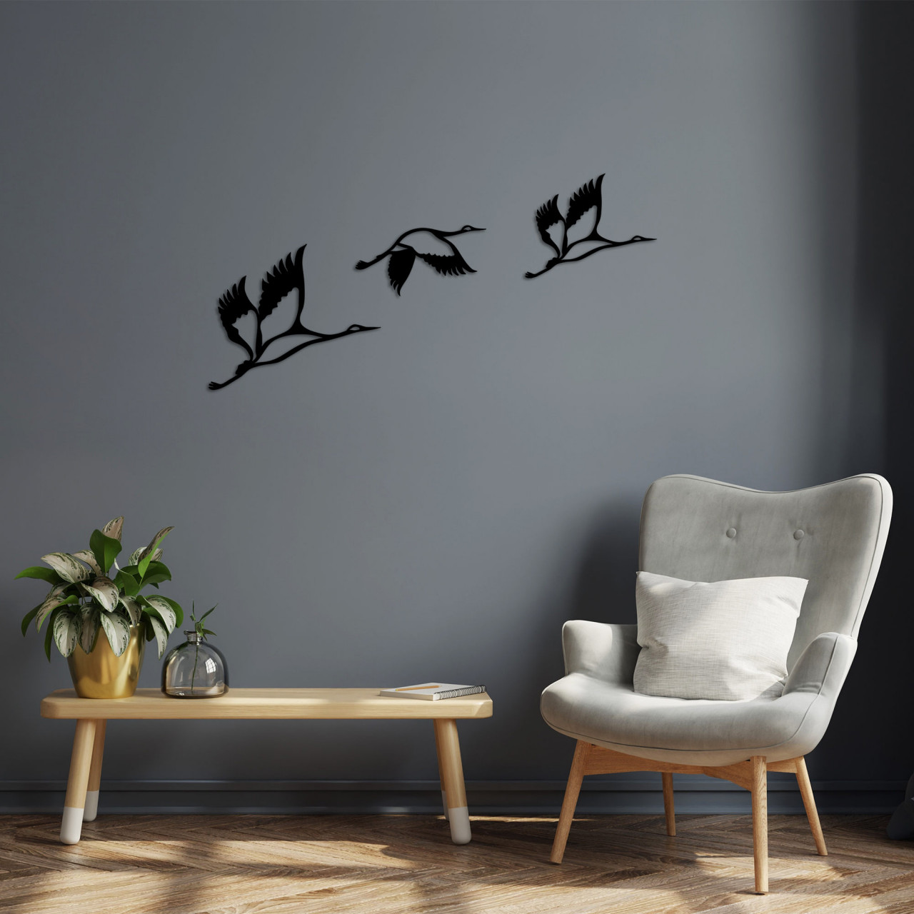 Poze Accesoriu decorativ de perete metalic Storks - 287