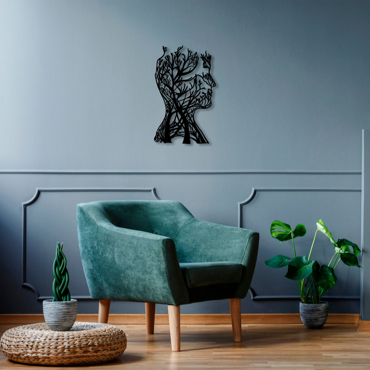 Poze Accesoriu decorativ de perete metalic Tree man - 317