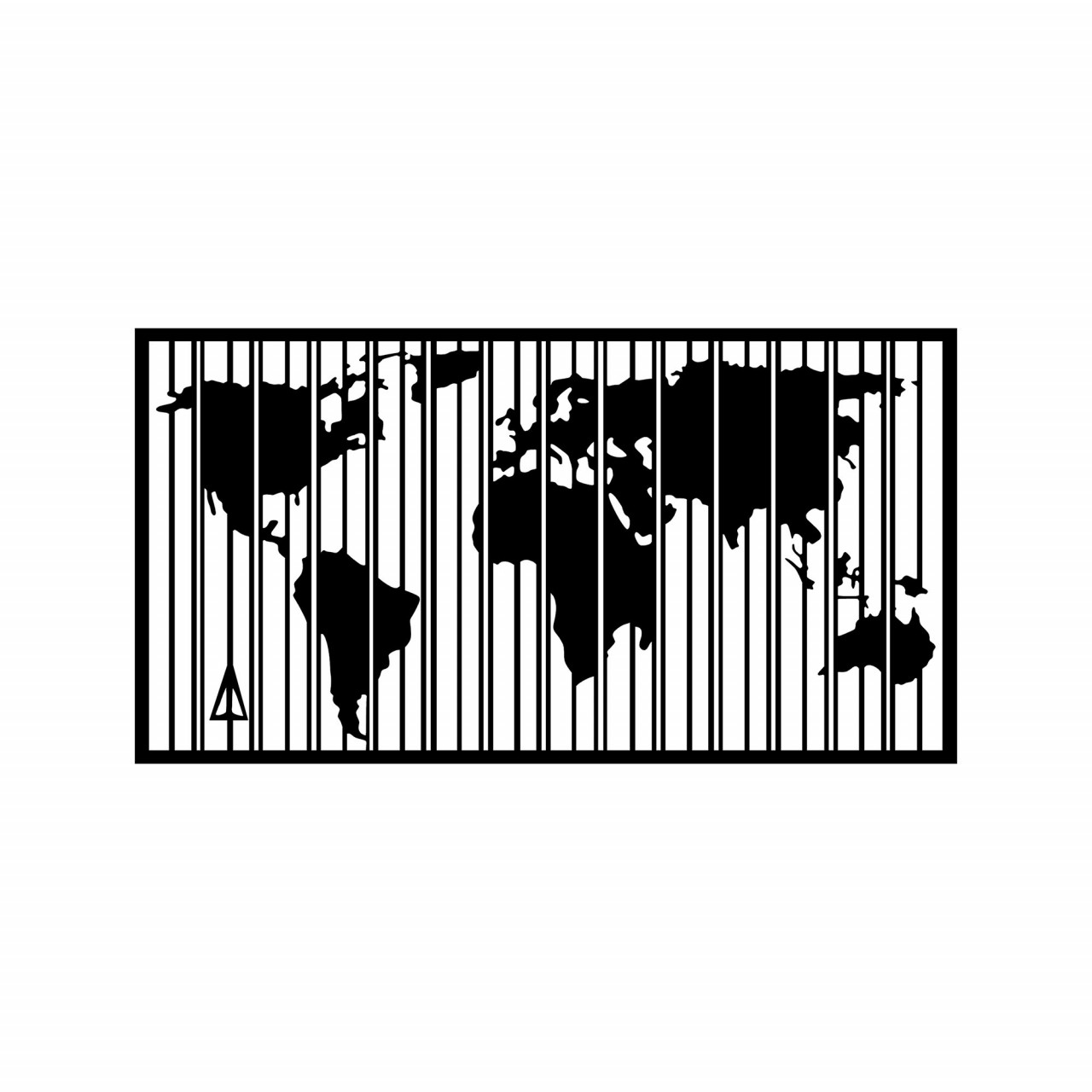 Poze Accesoriu decorativ de perete metalic Wold Map - 283 M