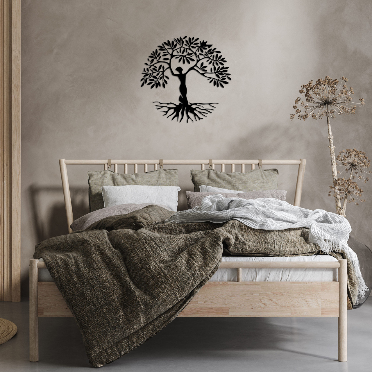 Poze Accesoriu decorativ de perete metalic Woman Tree