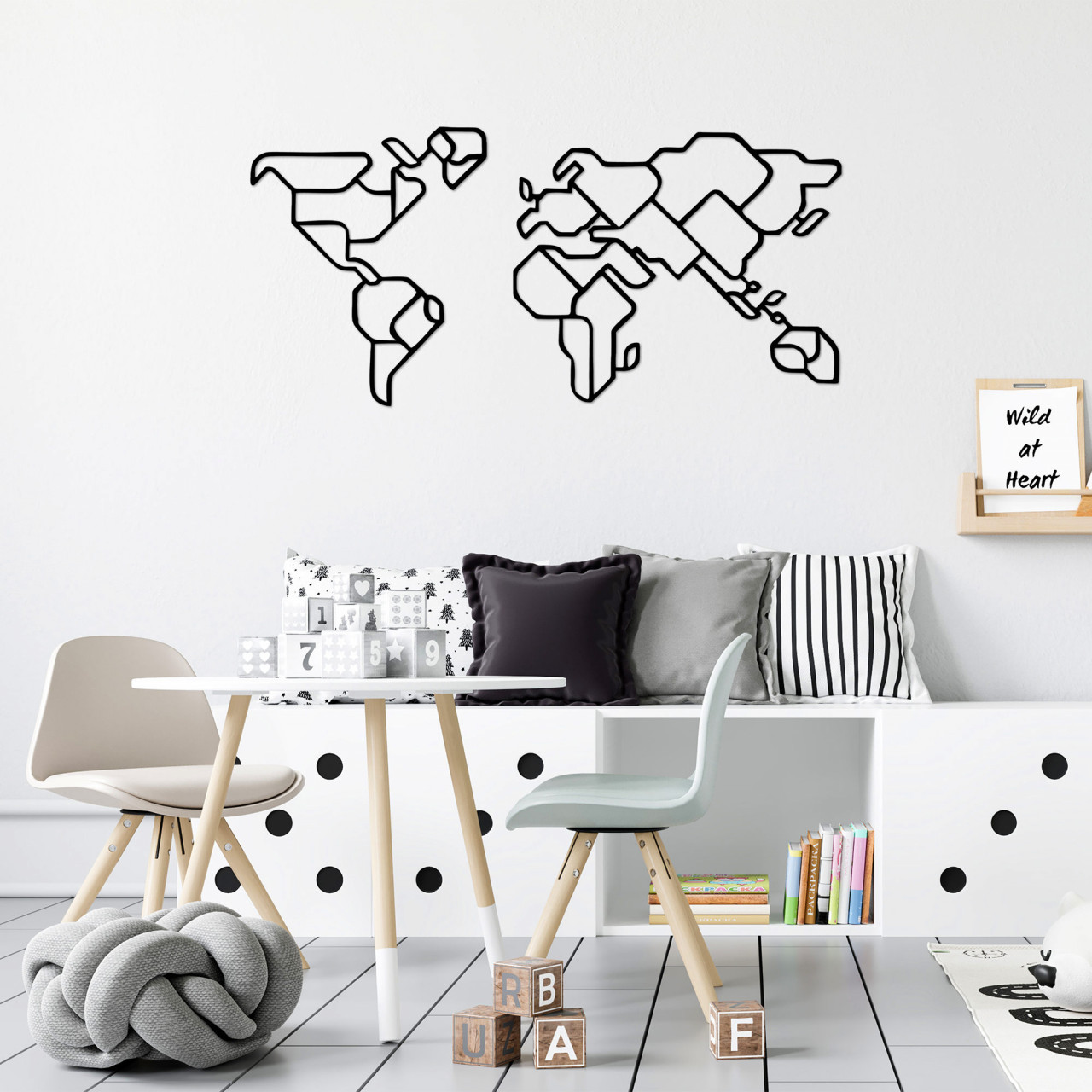 Poze Accesoriu decorativ de perete metalic World Map 6
