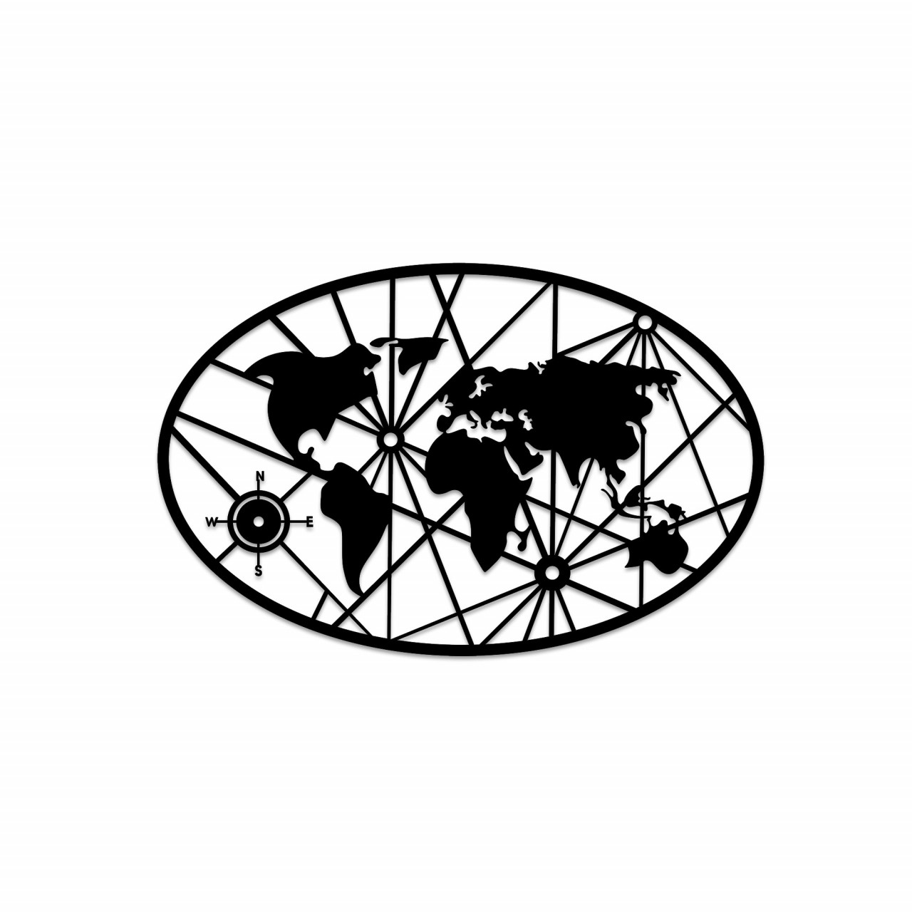 Poze Accesoriu decorativ de perete metalic World Map 8-L v2