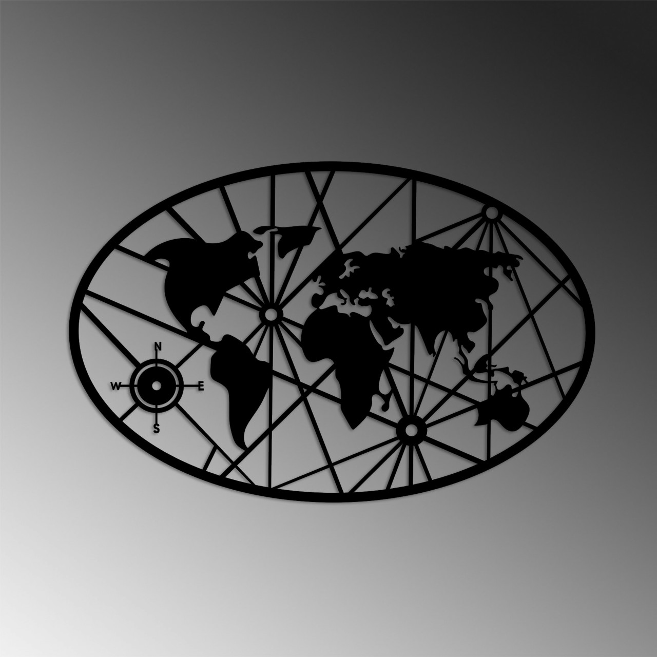 Poze Accesoriu decorativ de perete metalic World Map 8-S v2