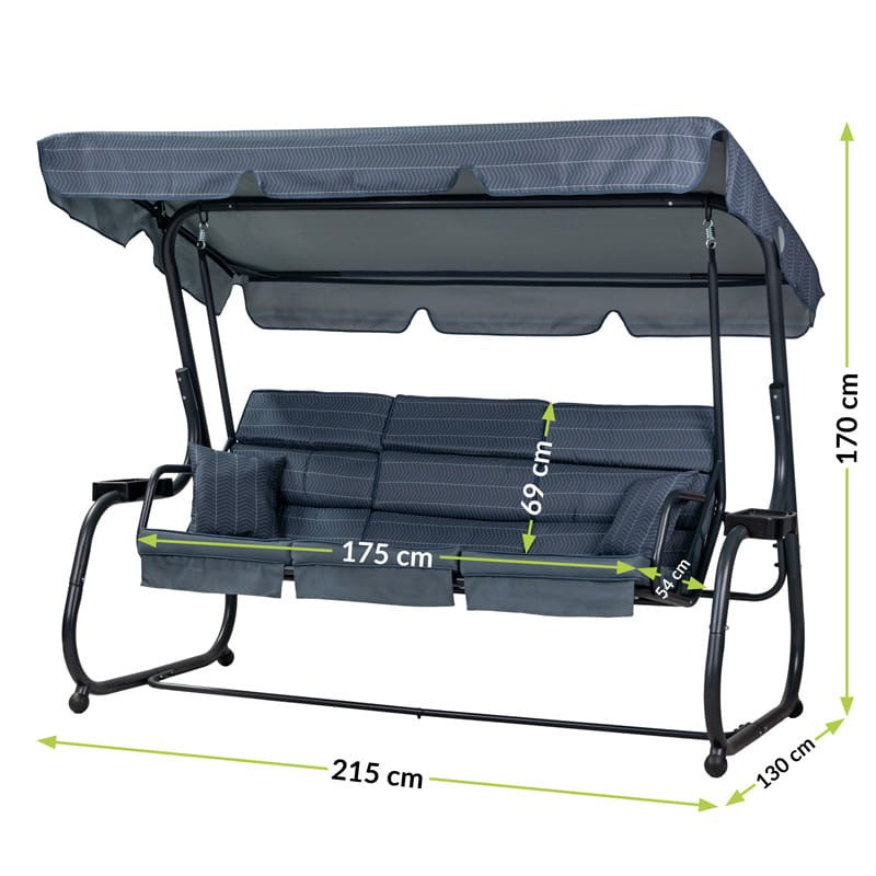 Poze Balansoar de terasa Ines B gri/bleumarin L215 cm