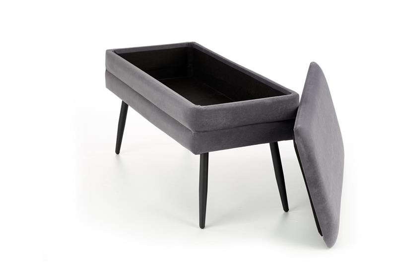 Poze Banca dormitor Velva gri/negru - H37 cm