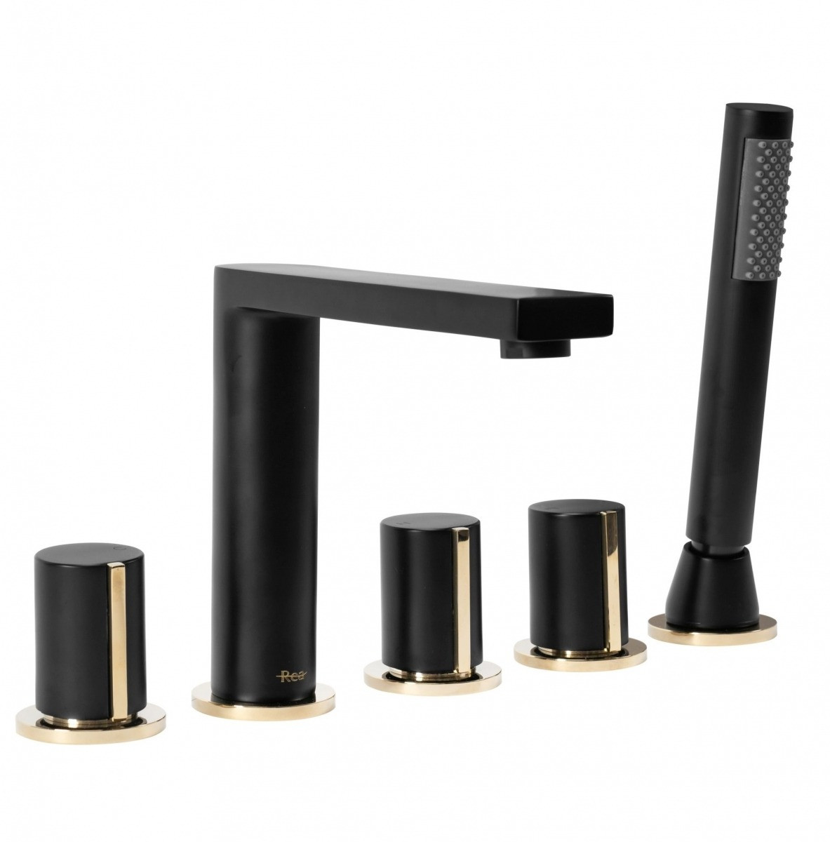 Poze Baterie pentru cadă Icon negru mat cu dus inclus