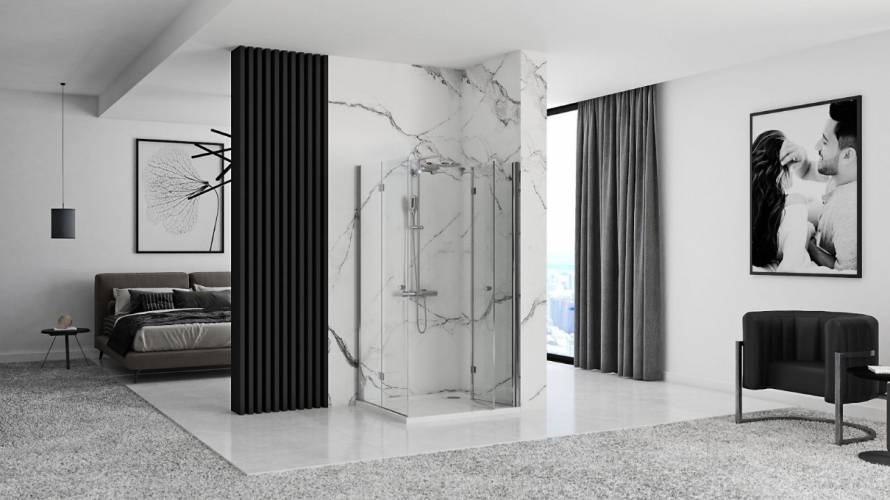 Poze Cabina dus Fold crom - 80x80 cm