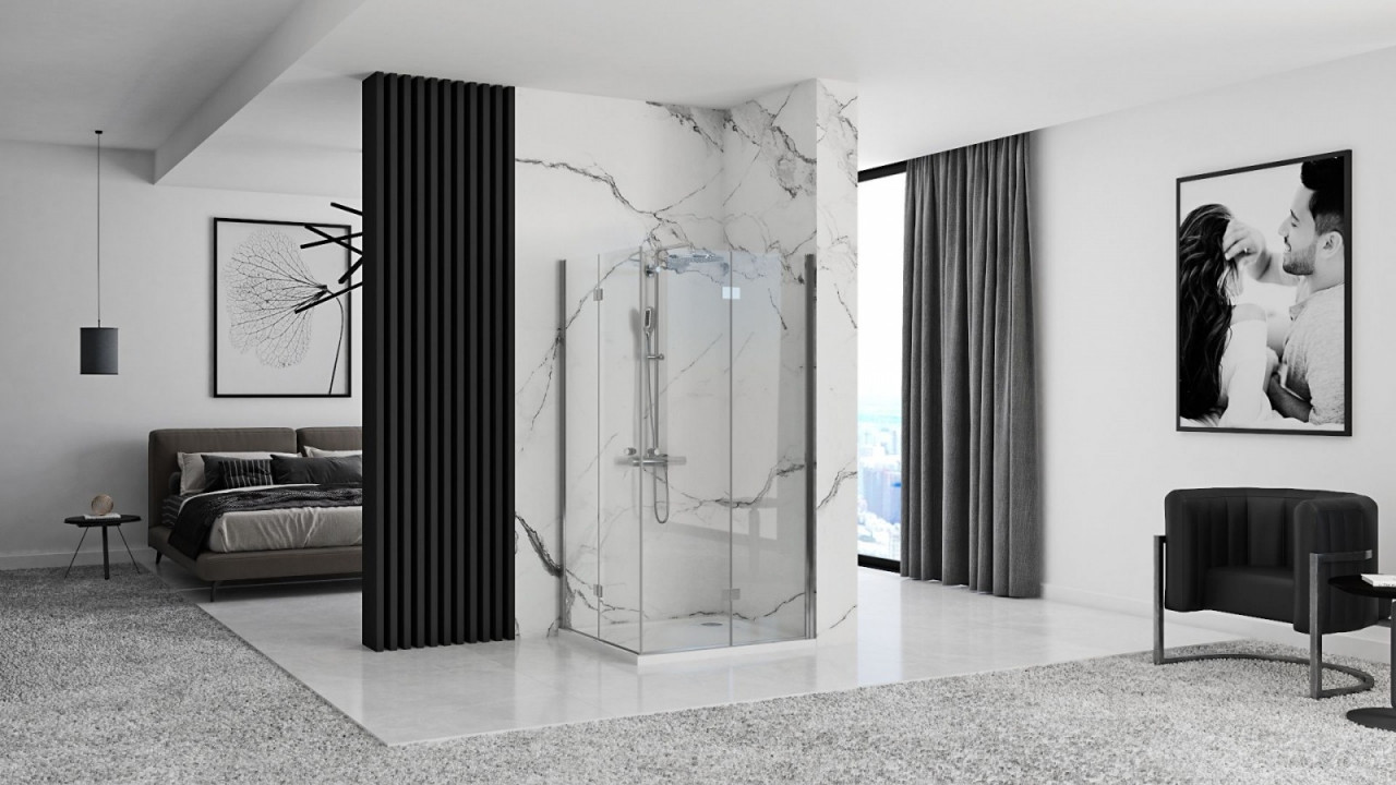 Poze Cabina dus Fold crom - 90x90 cm