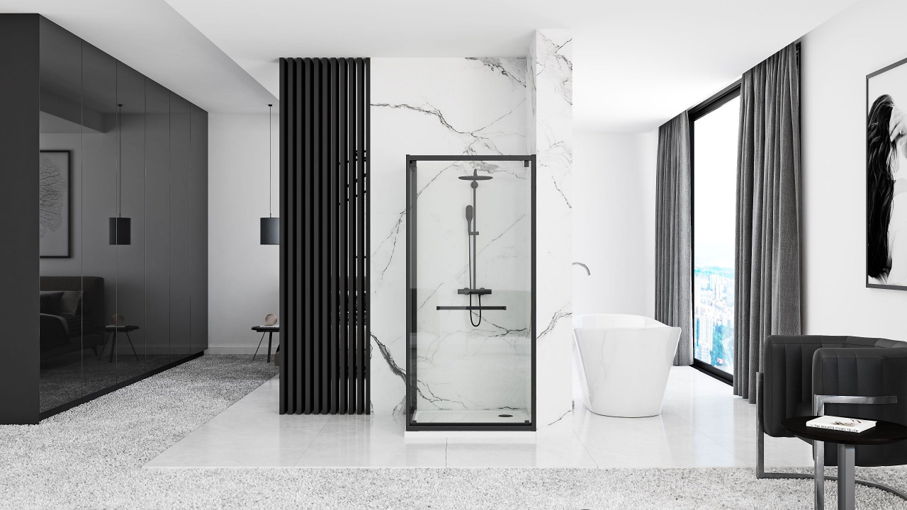 Poze Cabina dus Space negru – 80×100 cm
