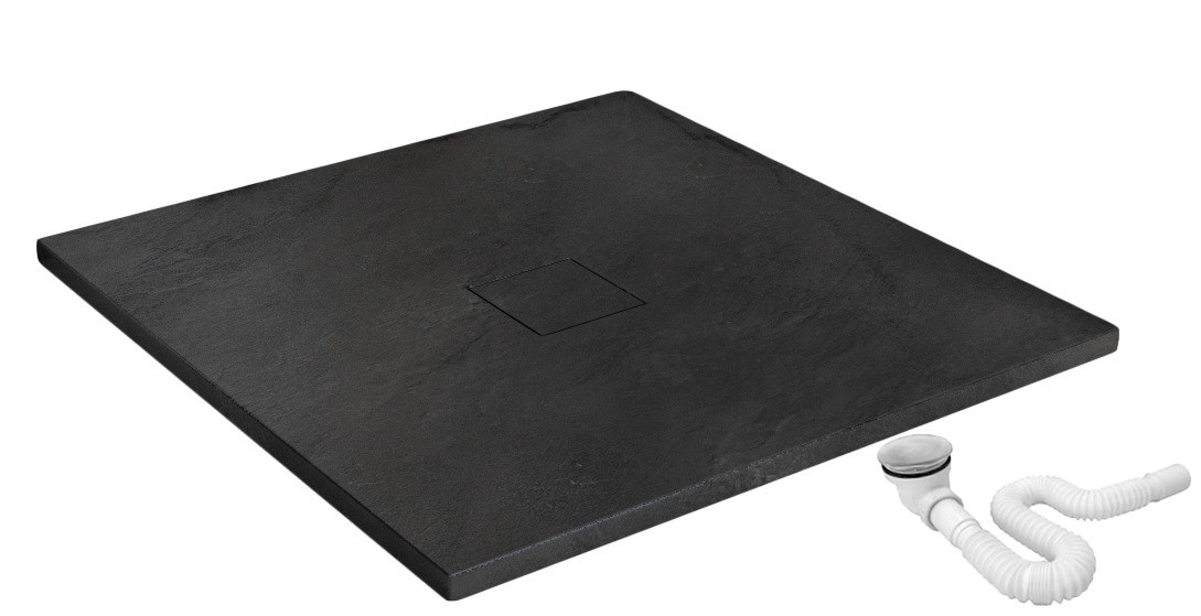 Cadita pentru dus stone neagra - l90 x l120 x h3 cm