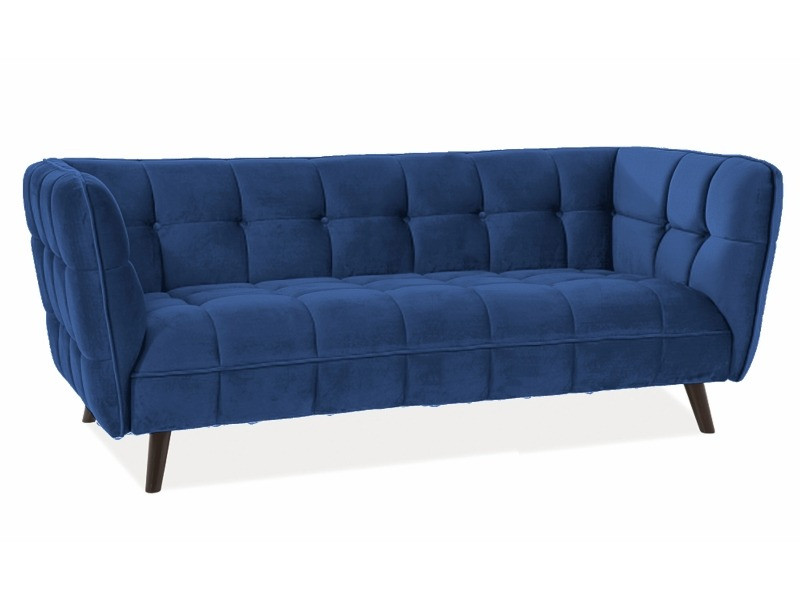 Poze Canapea Castello 3 velvet bleumarin Blu86/wenge