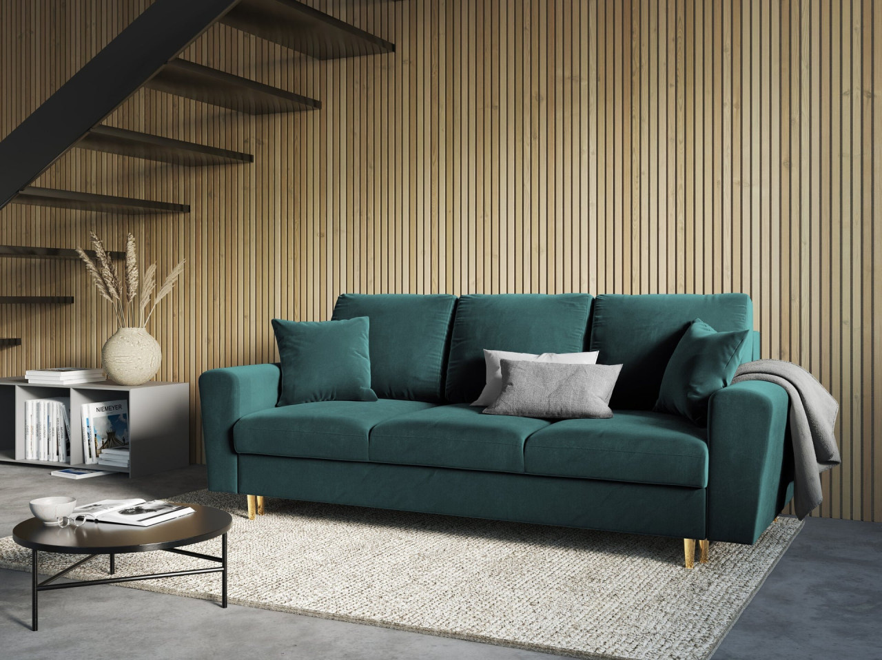 Poze Canapea extensibila 3 locuri Moghan catifea L235 cm