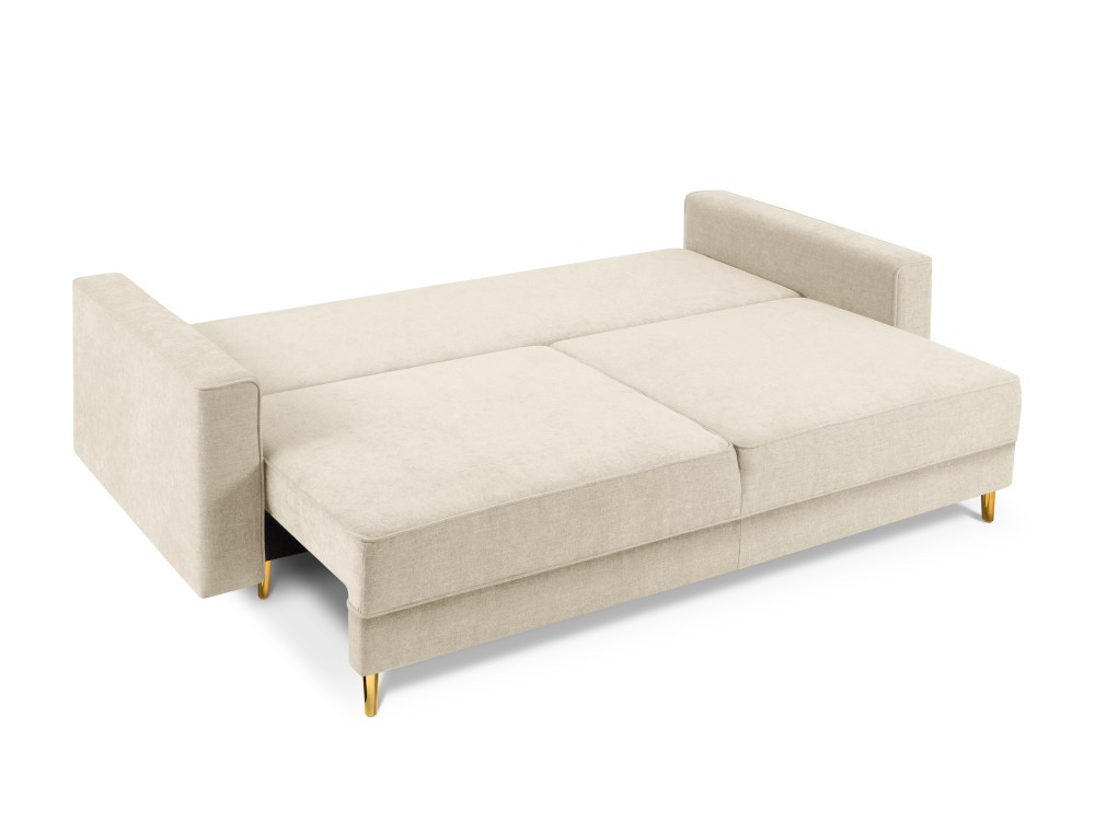 Poze Canapea tapitata Fano 3 locuri picioare gold – L233 x l102 x h89 cm