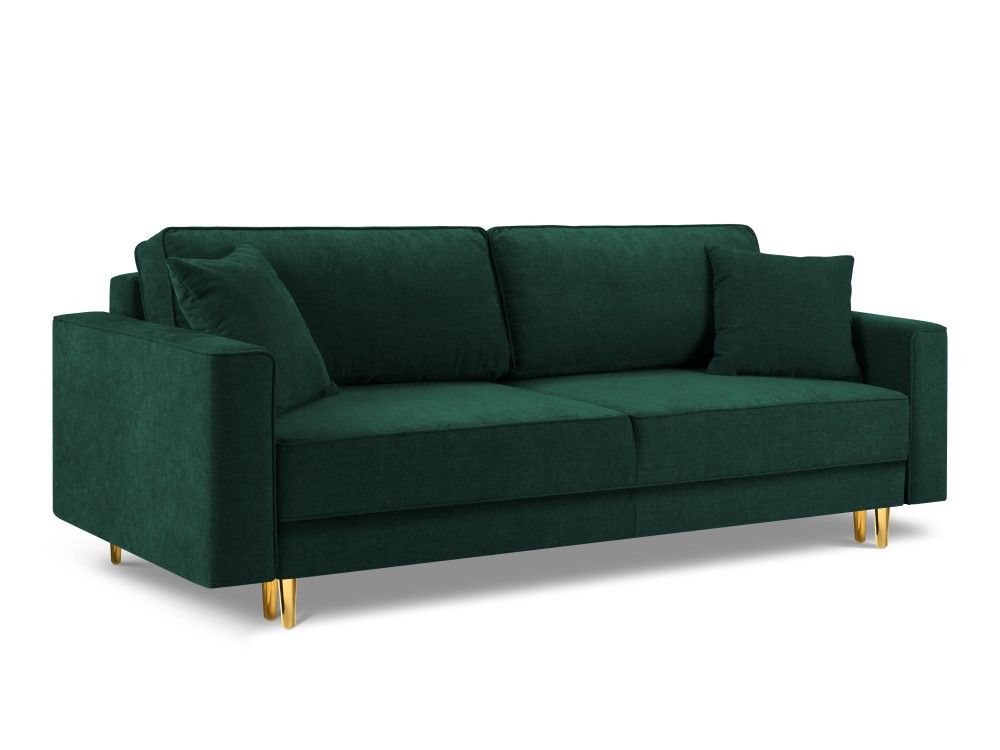 Poze Canapea tapitata Fano 3 locuri picioare gold – L233 x l102 x h89 cm