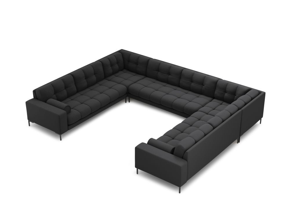 Poze Coltar 9 locuri Bali tapitat/picioare negre – L327 x l256 x h75
