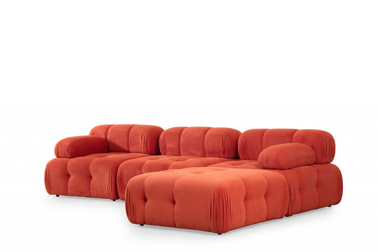 Poze Coltar Doblo 3 cu taburet ( L1-O1-1R-Pouffe) rosu