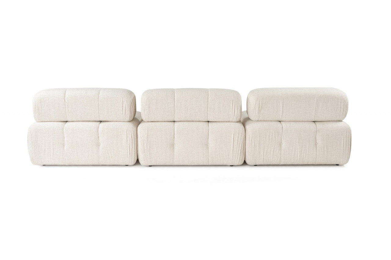 Poze Coltar Doblo cu taburet ( L1-O1-1R-Pouffe) crem