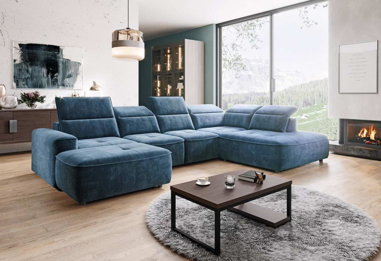 Coltar living extensibil colombo xl pe dreapta – l376 x l227 x h103 cm