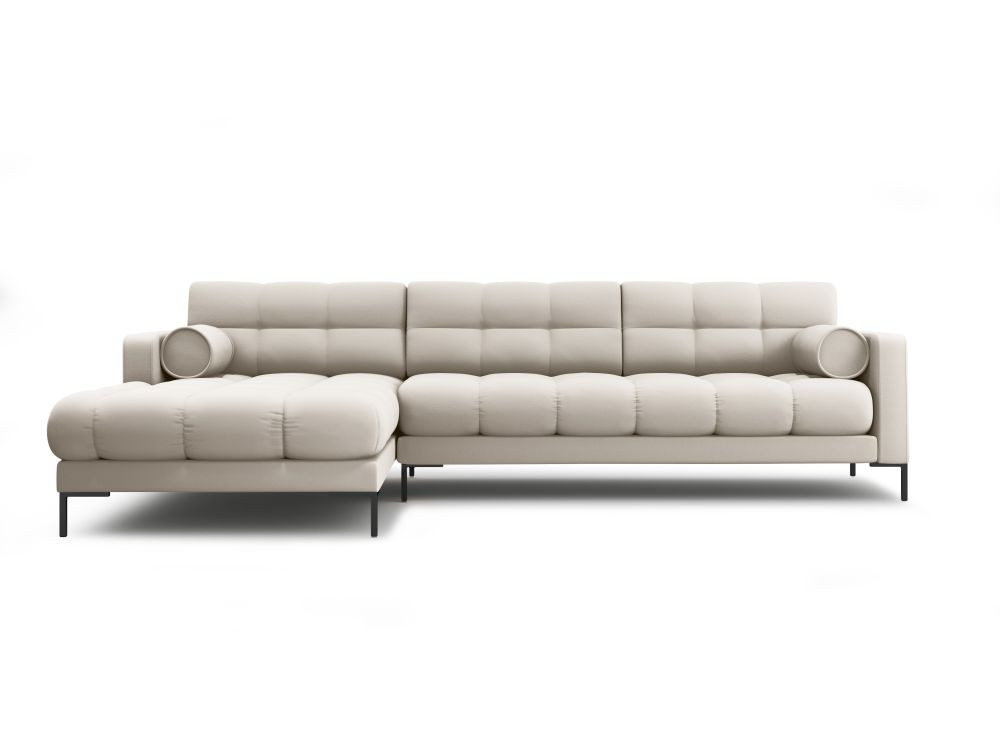 Poze Coltar tapitat Bali 5 locuri stofa/picioare negre – L293 x l185 x h75