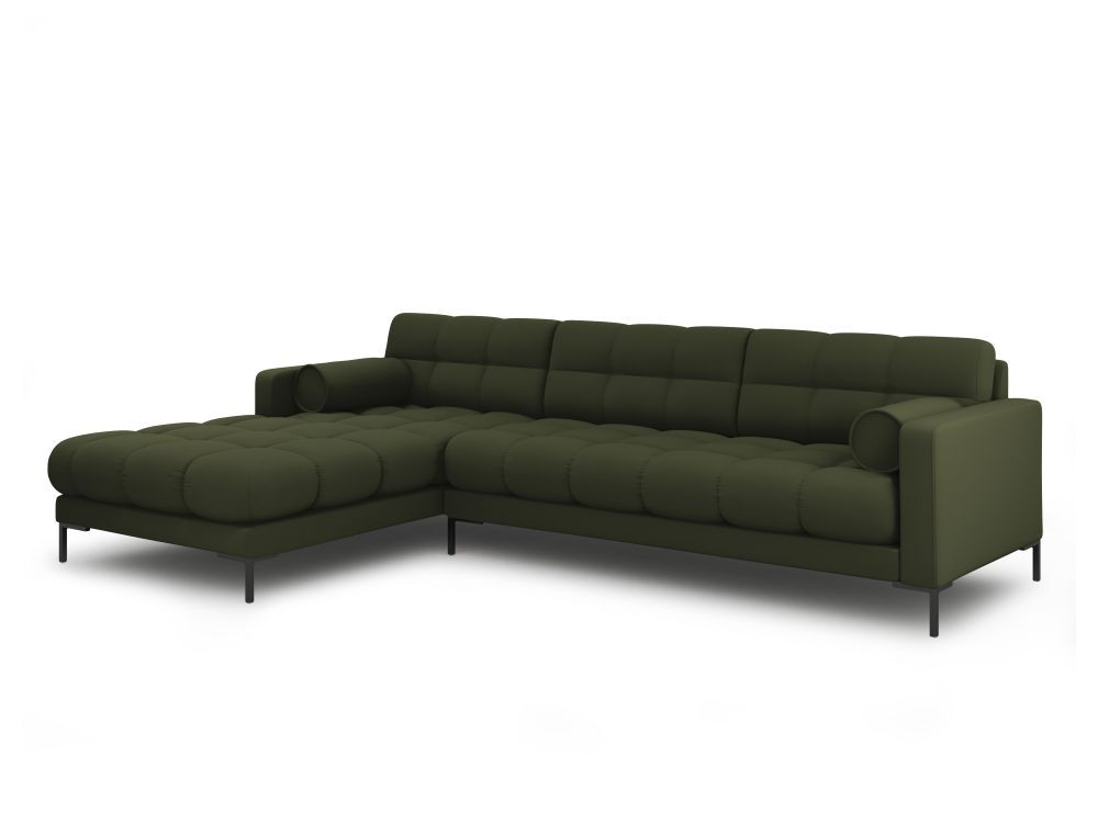 Poze Coltar tapitat Bali 5 locuri stofa/picioare negre – L293 x l185 x h75