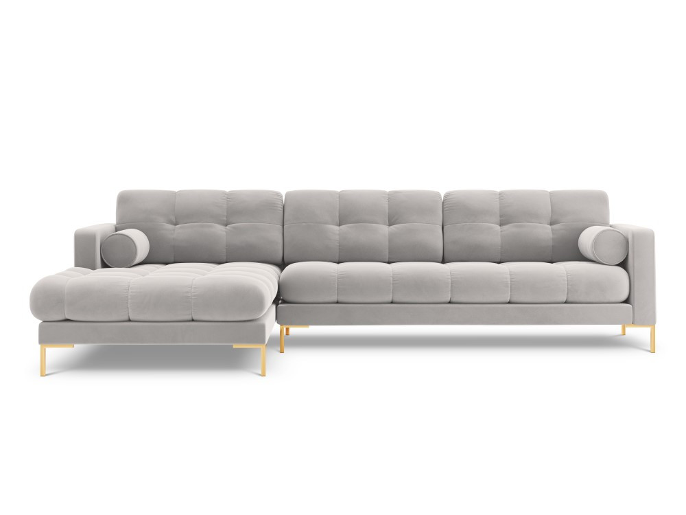 Poze Coltar tapitat Bali 5 locuri velvet/picioare gold – L293 x l185 x h75