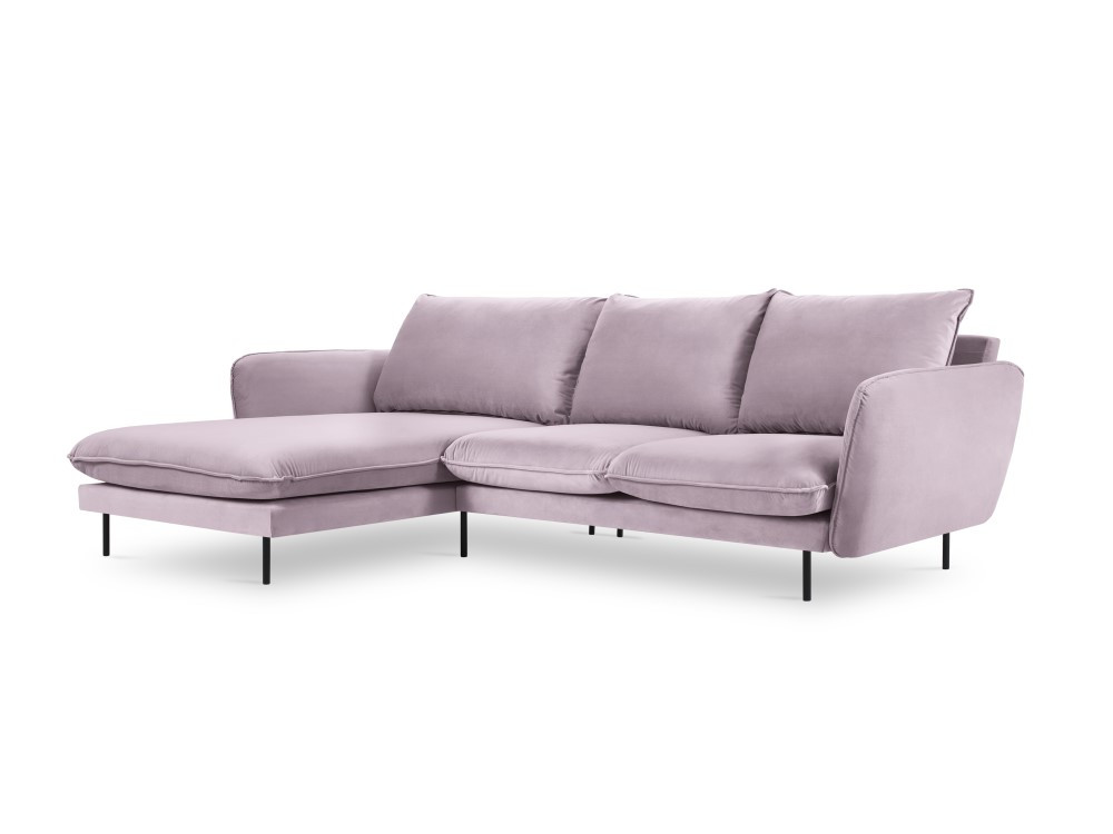 Poze Coltar tapitat Vienna 5 locuri velvet/picioare negre – L255 x l170 x h95