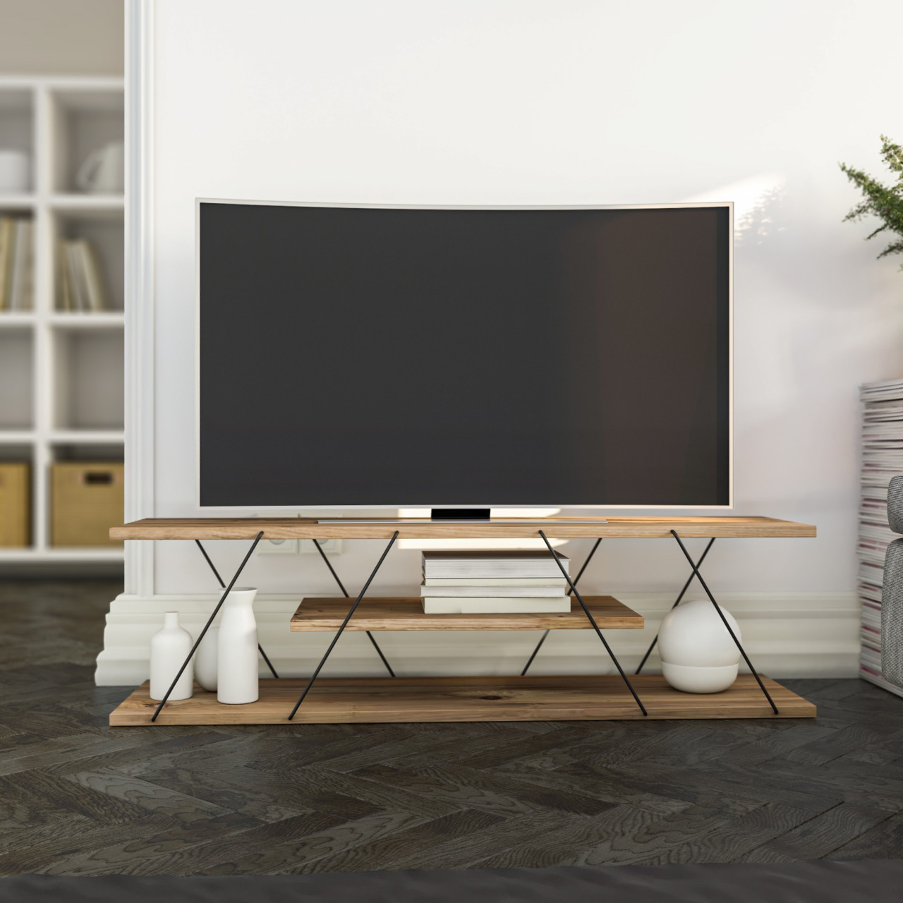 Poze Comoda TV Canaz - Black, Walnut