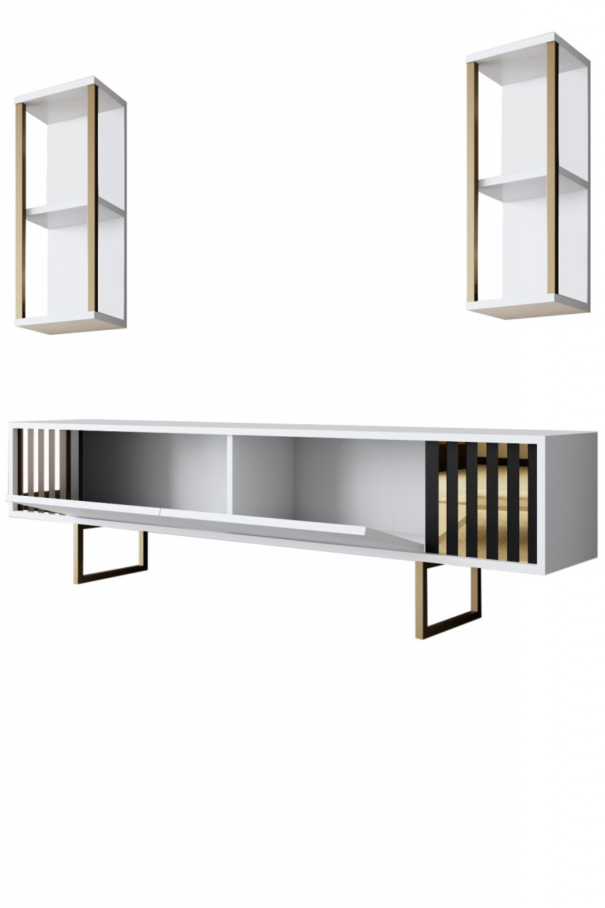 Poze Comoda TV Gold Line alb/negru
