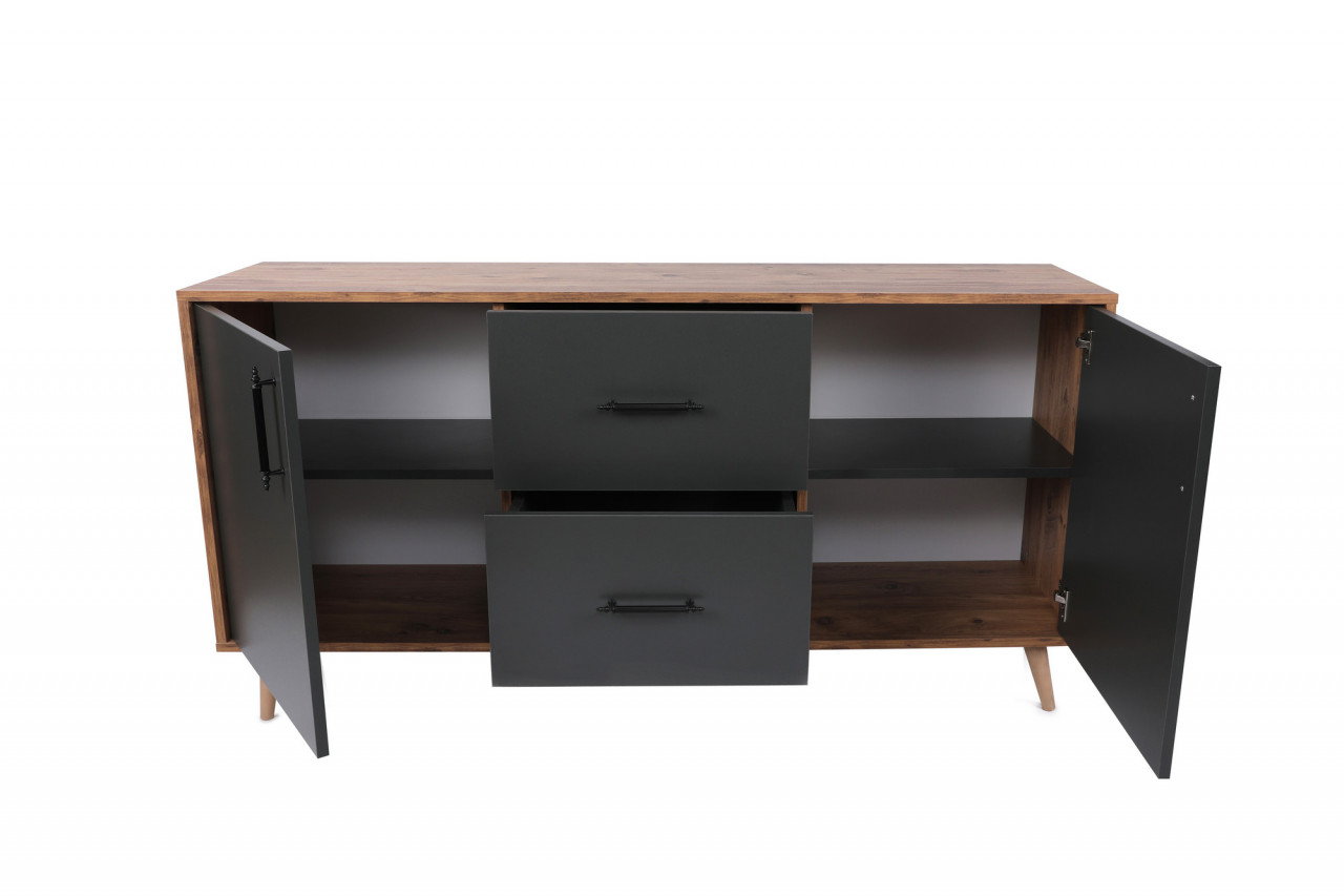 Poze Consola Cordoba din lemn cu sertare - L160 cm - H77 cm