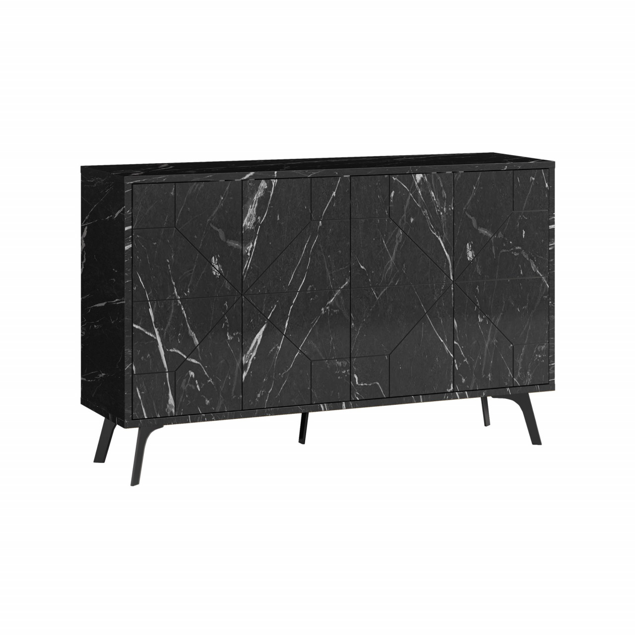 Poze Consola Dune cu efect de marmura neagra L123 cm - H77,4 cm