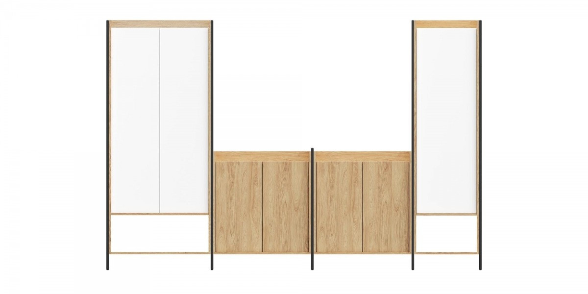 Poze Corp depozitare modular Mobius 2D natur/alb – H83 cm