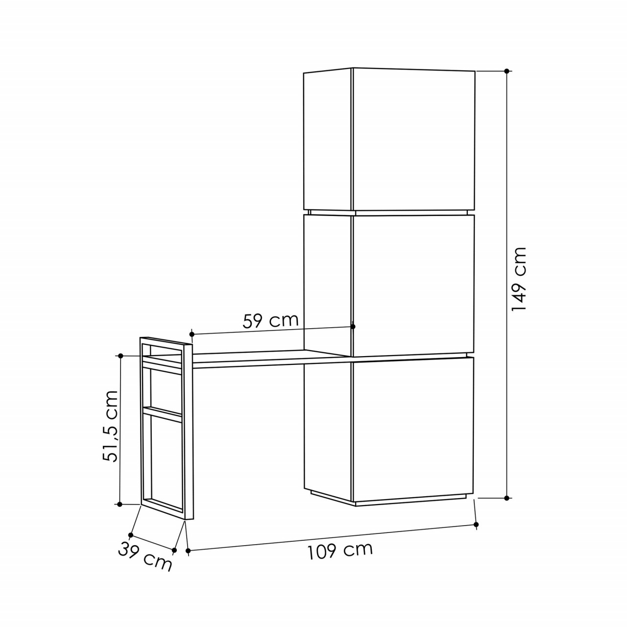 Poze Dulap MDF de incaltaminte Mello stejar L109 cm - H149 cm