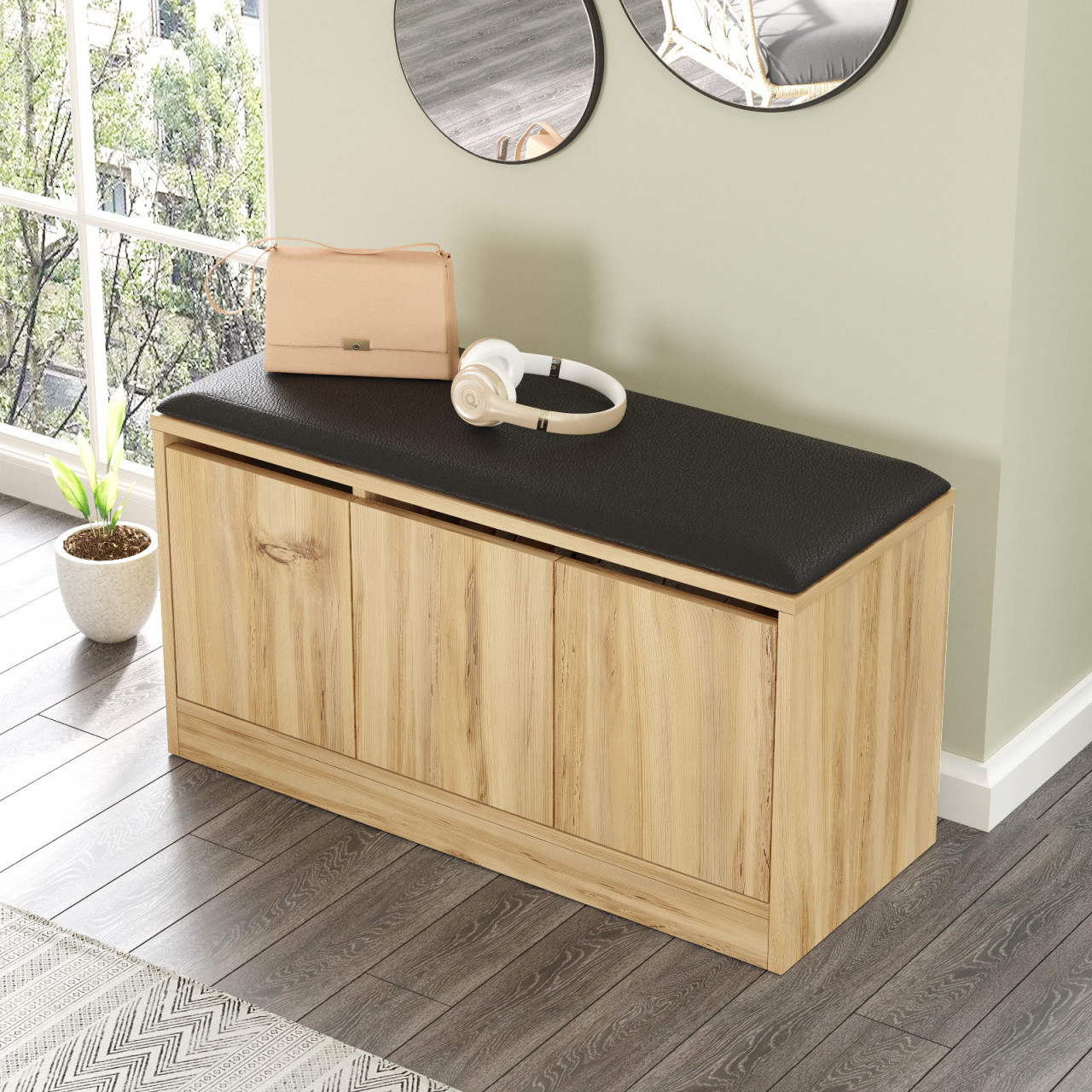 Poze Dulap MDF de incaltaminte MR2 - KE stejar L89,6 cm - H45,8 cm