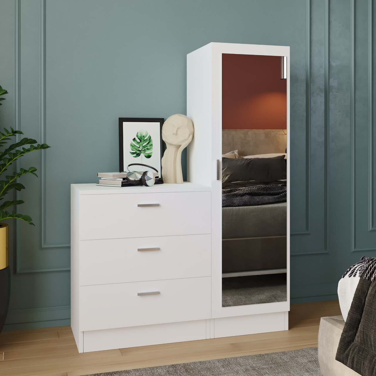 Poze Dulap MDF multifunctional CC6-W L100 cm - H140 cm