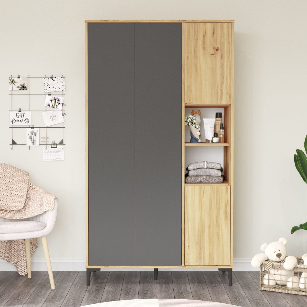 Poze Dulap pentru haine AR9 - KA MDF L105 cm - H190,4 cm