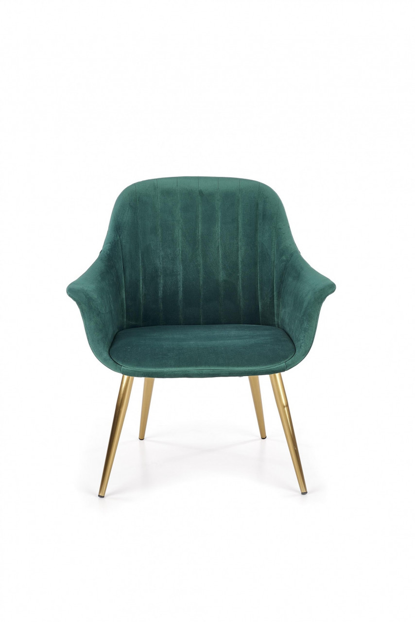 Poze Fotoliu catifea Elegance verde - H79 cm